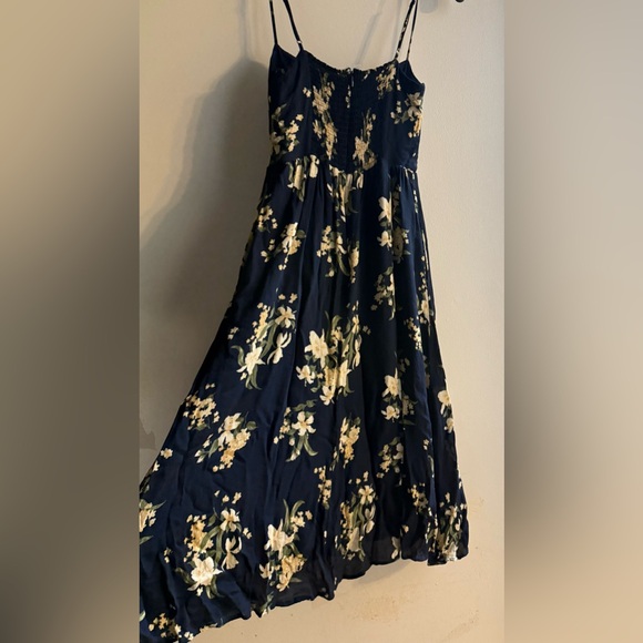 Reformation Navy Floral Midi Dress pre-owned - Picture 5 of 8